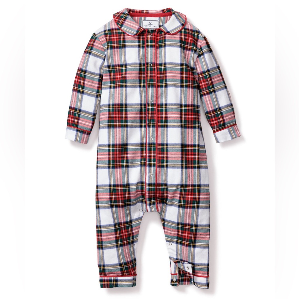 Petite Plume Brushed Twill Cambridge Romper in Balmoral Tartan